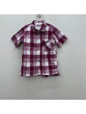 Well Dressed Wolf 100% Cotton Short Sleeve Plaid Button Up Shirt Boys Size 8
